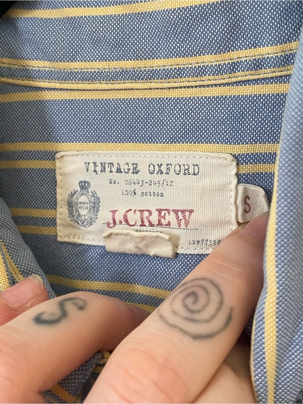 J. Crew Blue & Yellow Stripe Button-Down “The Perfect Shirt” 100% Cotton Vintage - Picture 11 of 11